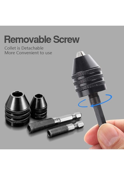 0380MM Mini Anahtarsız Matkap Chuck Adaptörü Dönüştürücü Tornavida Sürücü Adaptörü Elektrik Motor Kelepçesi 1/4 "hex Shank Hızlı Değişim Dönüştürücü (Yurt Dışından) fırsatları