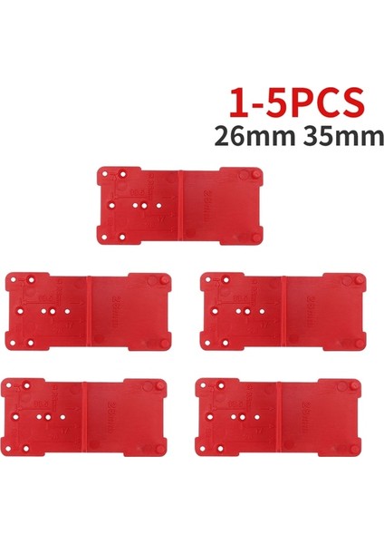 Kırmızı 26MM 35MM 5 Adet 1-5 Adet 26MM 35MM Menteşe Deliği Delme Kılavuzu 35MM 40MM Menteşe Kurulum Jig Kapı Dolap Menteşe Deliği Bulucu Ağaç Işleme Aleti (Yurt Dışından)