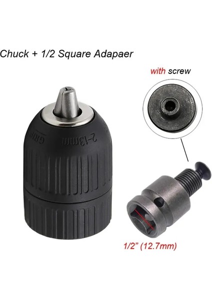 Chuck Kare B Anahtarsız Delme Mandreni 2-13MM Dönüştürücü 1/2 "-20UNF Konu Hızlı Değişim Adaptörü Sds 1/4" Altıgen Darbeli Sürücü Anahtarı Matkap Ucu (Yurt Dışından)