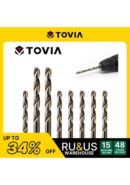 6.0mm 10 Adet T Tovıa 1.0-13MM Kobalt Büküm Matkap Ucu Hss M35 Metal Matkap Ucu Paslanmaz Çelik Ahşap Metal Delme Delik Kesici (Yurt Dışından)