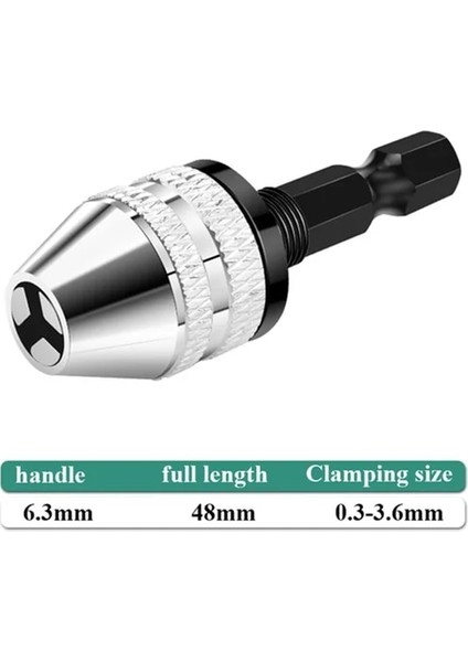 0 3 3 6mms Anahtarsız Matkap Chuck Adaptörü Hex Shank Hızlı Değişim Bit Dönüştürücü Aracı Elektrikli Öğütücü Tırnak Oyma Makinesi 6.35MM (Yurt Dışından)