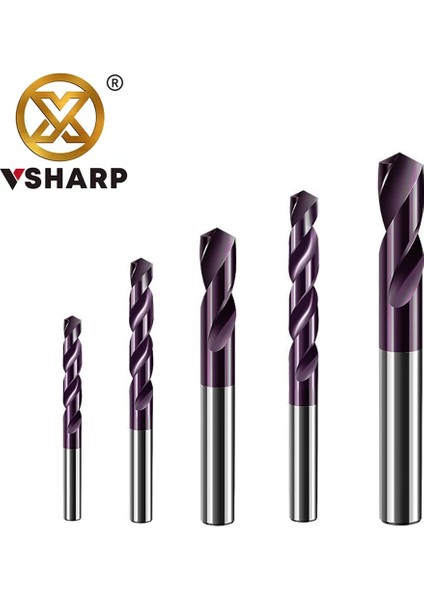 8.2mm 1 Adet Vsharp HRC65° Katı Karbür Büküm Matkap Ucu Tungsten Çelik Alaşımlı Matkap Ucu, Dökme Demir Alaşımlı Paslanmaz Çelik Için Nano Kaplama ile (Yurt Dışından)