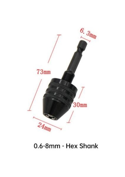 0.6-8mm Siyah Anahtarsız Matkap Chuck Tornavida Darbeli Sürücü Adaptörü Elektrikli Mikro Motor Kelepçe Hex Shank Adaptörü Dönüştürücü Aracı Mini Chuck (Yurt Dışından)