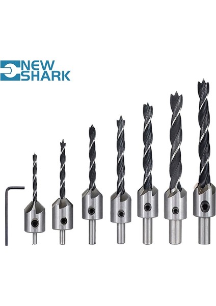 7mm 1 Adet Newshark Havşa Matkap Ucu Seti Rayba Ağaç Işleme Pah Havşa Pliot Delik Kesici Vida Deliği Matkap 4/5/6/7/8/10MM Hss (Yurt Dışından)