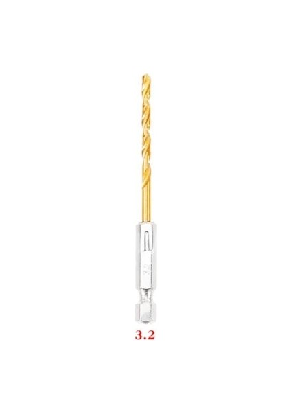 3.2mm Yeni Büküm Matkap Ucu Hss Yüksek Hız Çelik Titanyum Kaplamalı Matkap Ucu Seti 1/4hex Shank 1.5-6.5mm Altıgen Saplı Büküm Matkap Ağaç Işleme (Yurt Dışından)