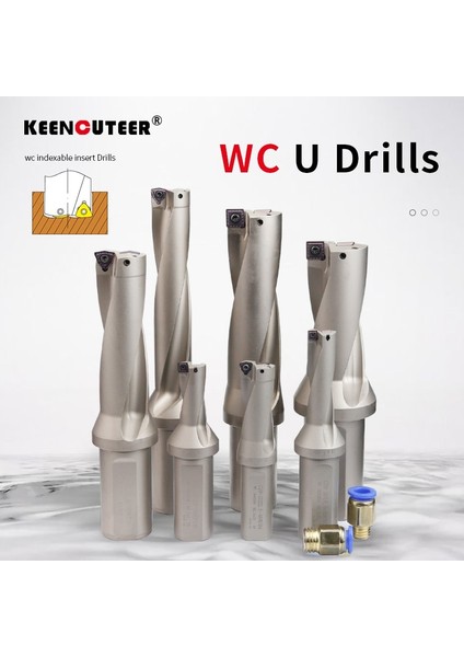 C25-17.5-WC03 3D Wc Serisi C20 C25 C32 C40 Matkap Uçları Insert Matkap Metal Matkap Uçları 11MM-49MM Derinlik Endekslenebilir U Matkap Makineleri Tornalar Cnc Su (Yurt Dışından)