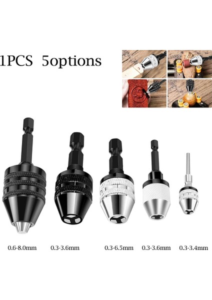 0 3 3 4mm Mini Anahtarsız Matkap Chuck Kendinden Sıkma Elektrikli Matkap Uçları Pens Fikstür Araçları 1-4 -" Hex Shank Hızlı Değişim Adaptörü Dönüştürücü (Yurt Dışından) fırsatları