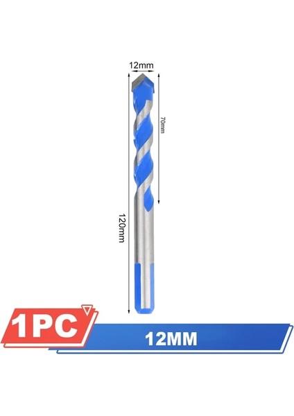 Mavi 12MM Oauee Dişli Üçgen Tungsten Çelik Duvar Karosu Beton Delme Ucu Ev Mermer Derebeyi Elmas El Elektrikli Matkap (Yurt Dışından)