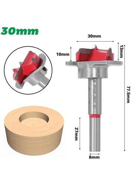 30MM 1 Adet Çap 15,20,25,30,35MM Ayarlanabilir Karbür Matkap Uçları Menteşe Delik Açıcı Sıkıcı Bit Uçlu Delme Aracı Ağaç Işleme Kesici (Yurt Dışından)