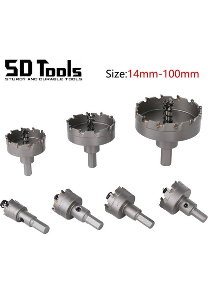 17MM 14-100MM Tct Tungsten Karbür Ucu Delik Testere Matkap Ucu Araçları Alüminyum Alaşımlı Paslanmaz Çelik Metal Köşebent Demir Çelik Tabaka (Yurt Dışından)
