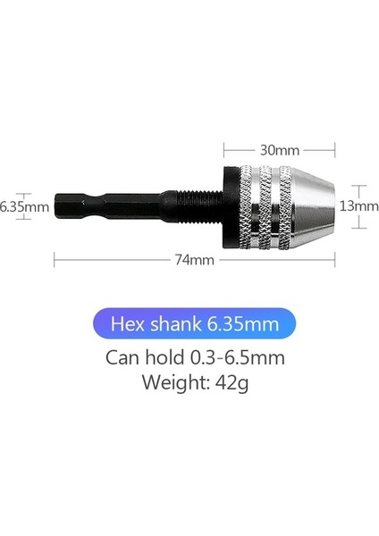 0365MMB Mini Anahtarsız Matkap Chuck Adaptörü Dönüştürücü Tornavida Sürücü Adaptörü Elektrik Motor Kelepçesi 1/4 "hex Shank Hızlı Değişim Dönüştürücü (Yurt Dışından)