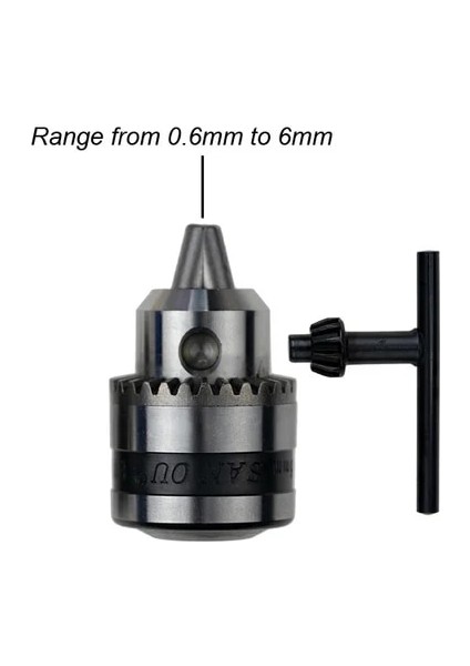 Matkap Chuck Mini Elektrikli Matkap Chuck B10 0.6-6mm Montaj Konik Konnektör Çubuk Motor Şaft Chuck Adaptör Anahtar Anahtarı ile Matkap Için Güç Aracı (Yurt Dışından)
