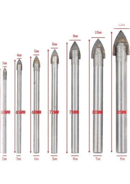 7 Adet 3-12MM 4/6/7 Adet Cam Mermer Porselen Mızrak Kafa Seramik Karo Matkap Uçları Seti Maça Matkap Ucu Seti Seramik Duvar Beton Delik Açıcı (Yurt Dışından)