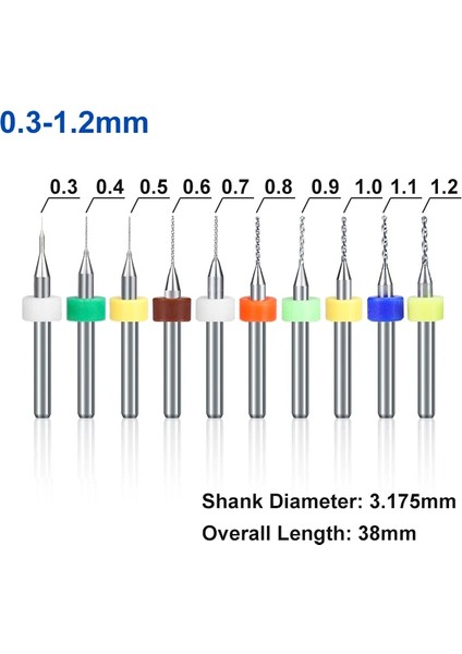 Pcb0.5 10 Adet 2 Kutu 0.3-1.2mm Pcb Matkap Ucu Mikro Matkap Ucu Pcb Baskılı Devre Delme Aracı 1/8 ''shank Karbür Delik Delme Kesici (Yurt Dışından) fırsatları