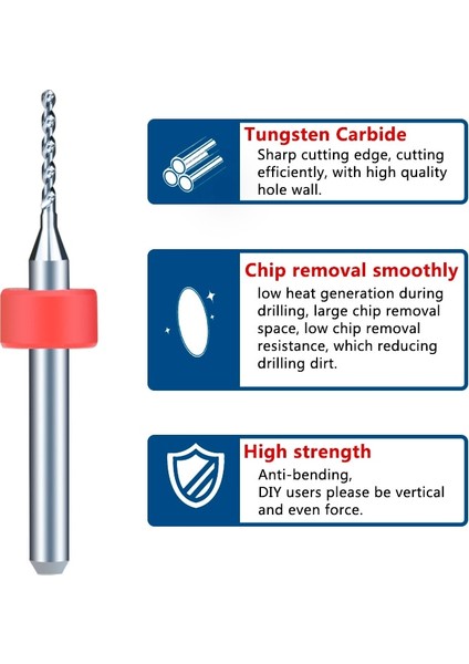 Pcb0.5 10 Adet 2 Kutu 0.3-1.2mm Pcb Matkap Ucu Mikro Matkap Ucu Pcb Baskılı Devre Delme Aracı 1/8 ''shank Karbür Delik Delme Kesici (Yurt Dışından) indirimleri