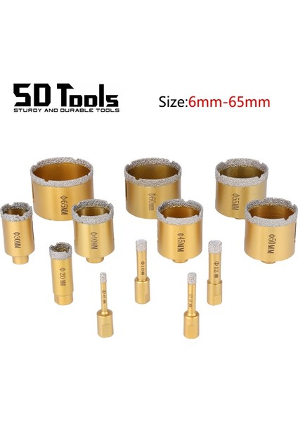 50MM M10 Konu M10 Konu Vakum Kaynaklı Kuru Elmas Delme Çekirdek Uçları Seramik Karo Delik Testere Granit Mermer Porselen Tuğla Matkap Ucu Seti Araçları (Yurt Dışından)