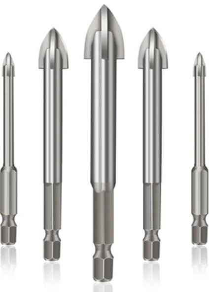 Gümüş Çok Fonksiyonlu Sağlam Siyah Altıgen Kolu Için Üçgen Matkap Için Çapraz Cam/tuğla/plastik 5 Parça 3mm/4mm/5mm/6m (Yurt Dışından) fiyatları