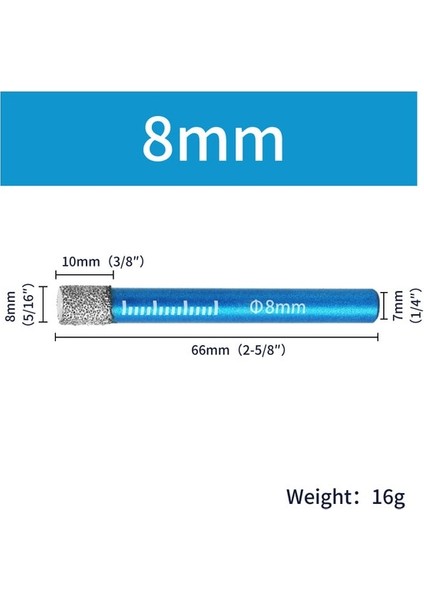 8mm Yüksek Kaliteli 1 Adet 5-16MM Yuvarlak Şaft Lehimli Seramik Mermer Granit Vitrifiye Fayans Delik Açıcı Elmas Kuru Matkap Ucu Delik Testere Kesici (Yurt Dışından)