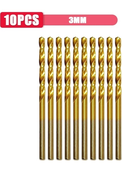 10 Adet 3mm Matkap Ucu 10/50 Adet Yüksek Hız Çeliği Büküm Matkap Ucu Profesyonel Titanyum Kaplı Matkap Ucu Araçları Kaliteli Elektrikli El Aletleri 1/1.5/2/2.5/3/3.5mm (Yurt Dışından)
