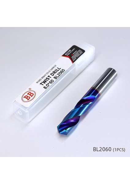 BL2060 8.5mm, Yuvarlak Düzenli Bb Katı Karbür Büküm Matkap Mavi Kaplamalı 1MM-10MM Cnc Nc Makine Aracı Sert Metal Çelik Sondaj 1 Adet (Yurt Dışından)