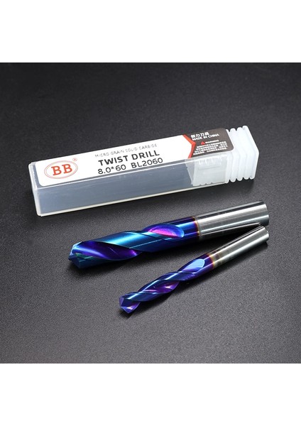 BL2060 8.5mm, Yuvarlak Düzenli Bb Katı Karbür Büküm Matkap Mavi Kaplamalı 1MM-10MM Cnc Nc Makine Aracı Sert Metal Çelik Sondaj 1 Adet (Yurt Dışından)