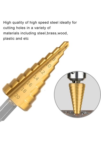 S Siyah 4-20 3 Adet/takım 3-12MM 4-12MM 4-20MM Hss Düz Oluk Adım Matkap Ucu Titanyum Kaplamalı Ahşap Metal Delik Kesici Çekirdek Delme Alet Takımı (Yurt Dışından) fırsatları