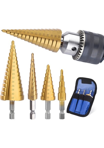 S Siyah 4-20 3 Adet/takım 3-12MM 4-12MM 4-20MM Hss Düz Oluk Adım Matkap Ucu Titanyum Kaplamalı Ahşap Metal Delik Kesici Çekirdek Delme Alet Takımı (Yurt Dışından) indirimleri