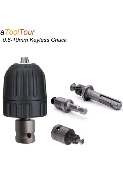 Chuck Kare B 0.8-10MM Dönüştürücü 3/8 "-20UNF Anahtarsız Matkap Chuck Konu Hızlı Değişim Adaptörü Sds Hex Darbeli Sürücü Anahtarı Matkap Ucu Adaptörü (Yurt Dışından)