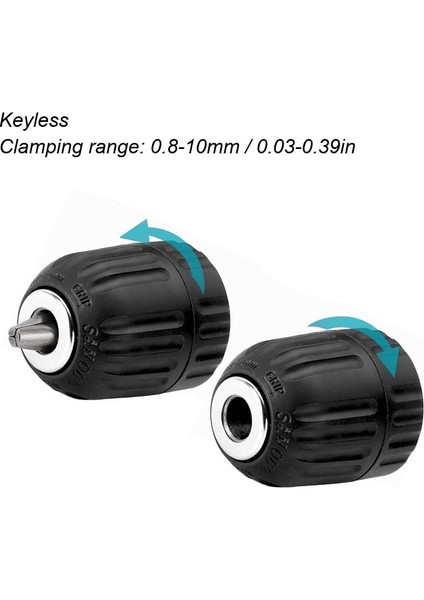 Chuck Kare B 0.8-10MM Dönüştürücü 3/8 "-20UNF Anahtarsız Matkap Chuck Konu Hızlı Değişim Adaptörü Sds Hex Darbeli Sürücü Anahtarı Matkap Ucu Adaptörü (Yurt Dışından)