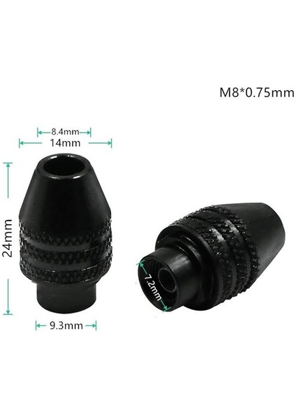 Uzun Kuyruk M8X0.75MM 0.5-3.2mm Çoklu Matkap Chuck Mini 3 Çene Hızlı Değişim Anahtarsız Matkap Ucu Adaptörü Dremel Döner Araçları Gravür Aksesuarları (Yurt Dışından)