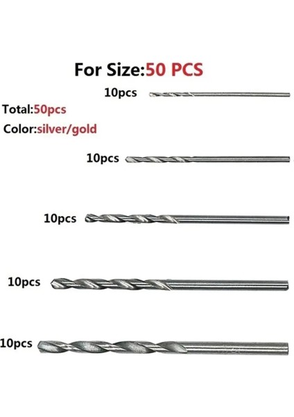 Altın Altın/gümüş 50 Pcs Titanyum Kaplamalı Hss Moda Çelik Matkap Ucu Seti Aracı 1/1.5/2/2.5/3mm Matkap Büküm Matkap Ucu Elektrikli El Aletleri Için (Yurt Dışından) indirimleri