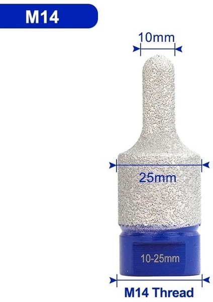 M14 Konu Xcan Elmas Parmak Bit Freze Ucu 5/8-11 Konu Kiremit Taş Tezgah Büyüt Taşlama Deliği Elmas Matkap Ucu (Yurt Dışından)
