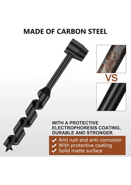 10 x 230MM Bushcraft El Matkap Karbon Çelik Manuel Burgu Matkap Taşınabilir Manuel Survival Matkap Ucu Kendinden Dokunarak Survival Ahşap Yumruk Aracı (Yurt Dışından) modelleri