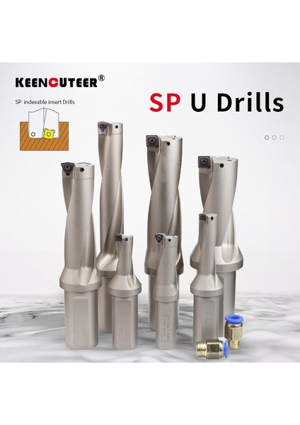 C32-D31.5-SP09 2d Sp Serisi Matkap Uçları Uçlu Matkap 11MM-49MM Derinlik 2d 3D 4d Endekslenebilir U Matkap Cnc Spmg Makine Torna Tezgahları Için Su (Yurt Dışından)
