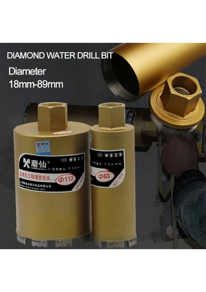 38MM 370MM Mx Elmas Çekirdekli Matkap Ucu 370MM Uzunluk Betonarme Mermer Klima Sondajı M22INTERFACE Taç Tarzı Kesici Kafa (Yurt Dışından)