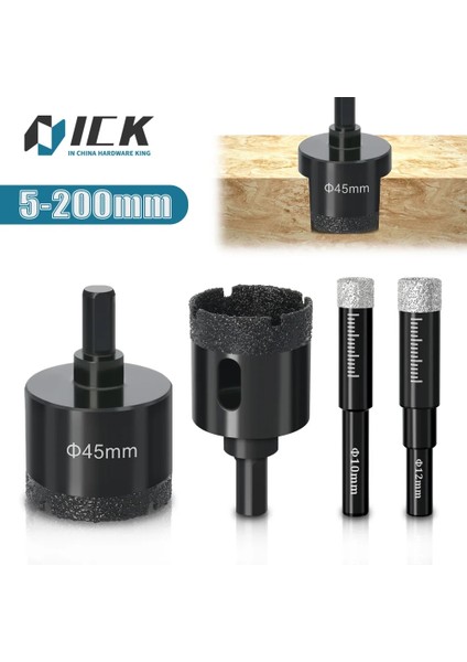 115MM 1 Adet 5-200MM Elmas Kaynaklı Çekirdek Kuru Matkap Ucu Porselen Fayans Mermer Cam Granit Delik Fincan Testere Kesici Aksesuarları Kesme (Yurt Dışından)