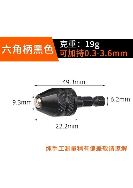 Kelepçe Aralığı0.3-3.6mm Matkap Chuck Anahtarsız Tornavida Darbeli Sürücü Adaptörü Elektrikli Mikro Motor Kelepçesi Mini Chuck Fikstürü Hex Shank Matkap Uçları Adaptörü (Yurt Dışından)