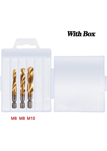 3 Adet Altın -1 Takım M3 M4 M5 M6 M8 M10 Dokunun Matkap Uçları 1/4 Hex Shank Makinesi El Musluklar Titanyum Kaplamalı Hss Delme Dokunun Uçları Konu Vida Araçları (Yurt Dışından)