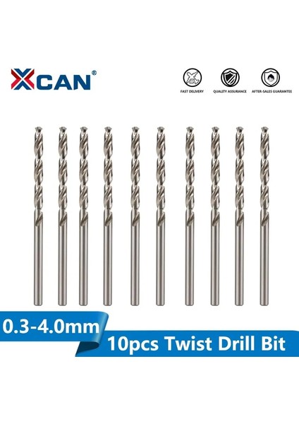 10 Adet 3.3mm Xcan 10 Adet 0.3-4.0mm Yüksek Hız Çeliği Mini Büküm Matkap Ucu Seti Dremel Döner Aracı Ahşap/metal Delik Kesici Mini Matkap (Yurt Dışından)
