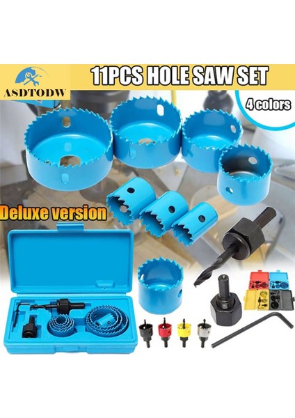 Siyah 11 Adet/takım Delik Testere Kesme Seti Seti Araçları 19-64MM Ahşap Metal Alaşımları Dairesel Yuvarlak Kılıf ile (Yurt Dışından)