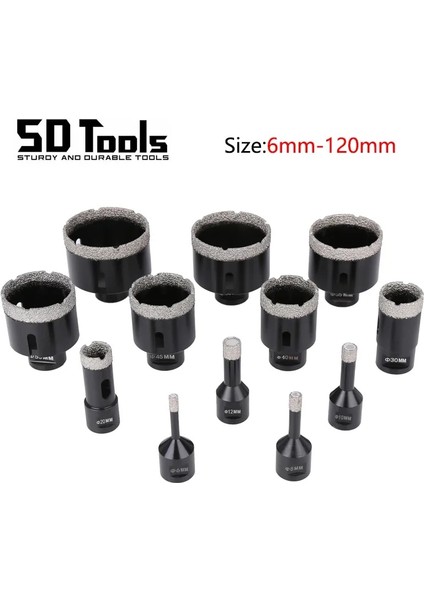 14MM M14 Konu Vakum Lehimli Kuru Elmas Delme Çekirdek Uçları Seramik Karo Delik Testere Granit Mermer Porselen Tuğla Matkap Ucu Araçları 1 Pc (Yurt Dışından)