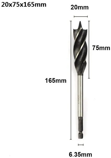 1 Adet 20MM Xcan Ahşap Kesici Büküm Matkap Ucu Hex Shank Ahşap Delik Kesici 4 Flüt Burgu Marangoz Matkap Ucu Çekirdek Matkap Ucu 10-25MM (Yurt Dışından)
