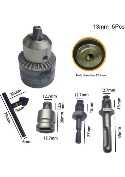 16MM Matkap Chuck Anahtarsız Hızlı Değişim 5 Adet/takım 6.5/10/13/16MM Yedek Adaptör (Yurt Dışından)