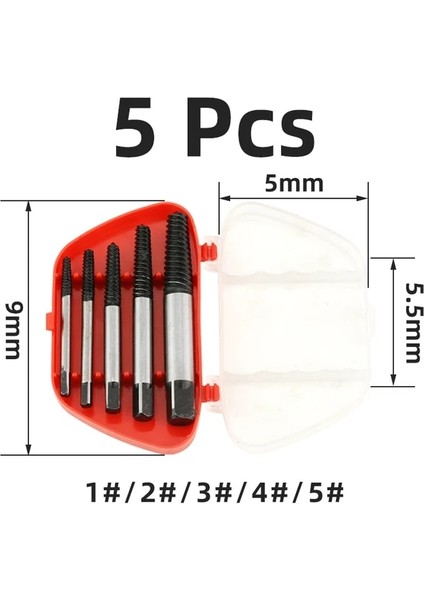 Çıkarıcı 5 Adet Kutu 5 Adet Set Hasarlı Vidalar Çıkarıcı Hızlandırılmış Kırık Cıvata Çıkarıcı Marangozluk Aletleri Metal Matkap Uçları Seti Cıvata Sökücü Çıkarıcı (Yurt Dışından)