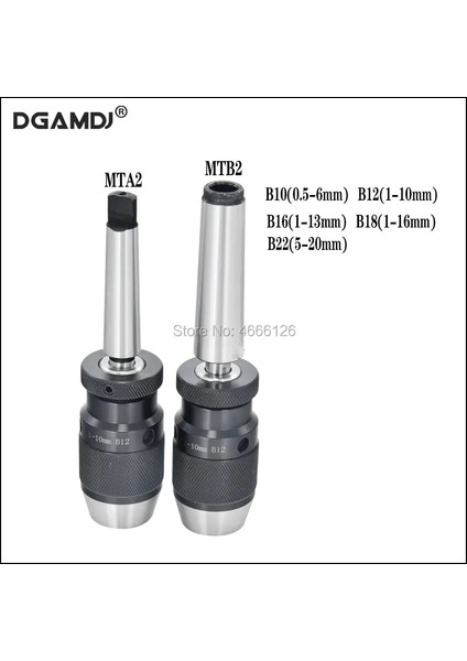MTB2-B12(1MM-10MM) 1 Takım Anahtarsız Matkap Chuck Kendini Sıkma Otomatik Kilitleme Chuck 1-13MM B16 Mt2/ B18 Mt2 Sap 1-16/B12 Mt2 M10 Mors Konik Adaptör Sap (Yurt Dışından)