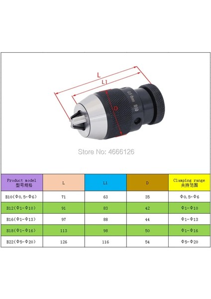 MTB2-B12(1MM-10MM) 1 Takım Anahtarsız Matkap Chuck Kendini Sıkma Otomatik Kilitleme Chuck 1-13MM B16 Mt2/ B18 Mt2 Sap 1-16/B12 Mt2 M10 Mors Konik Adaptör Sap (Yurt Dışından) fiyatları