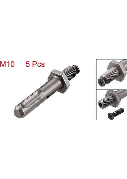 68X17MM 5 Adet 3/8 "1/2" Matkap Chuck Adaptörü Sds Plus 3/8 "1/2" M10 M13 Konu Anahtarsız Matkap Chuck Adaptörü Yuvarlak Şaft Darbeli Sürücü Için (Yurt Dışından)