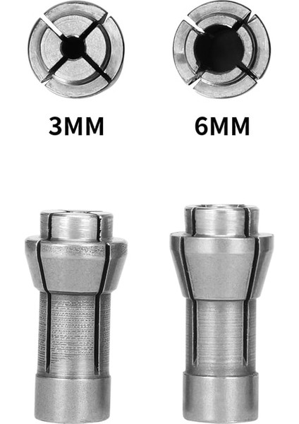 2 Adet 3MM6MM 3mm/6mm Collet Chuck Adaptörü Pnömatik Kalıp Öğütücü Kırpma Oyma Makinesi Sıkma Collet Chuck Yedek Parçalar (Yurt Dışından)