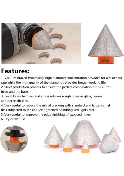 38MM Xcan M14 Elmas Pah Uçları 20-75MM Freze Kiremit Kesici Mermer Beton Delik Testere Duvar Sondaj Taçlar Inşaat Araçları (Yurt Dışından) fırsatları