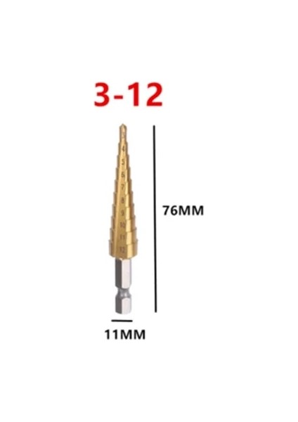 3-12 4-12/20/32MM Hss Titanyum Kaplamalı Adım Matkap Ucu Sondaj Elektrikli El Aletleri Metal Yüksek Hız Çelik Ahşap Delik Kesici Adım Koni Matkap (Yurt Dışından)